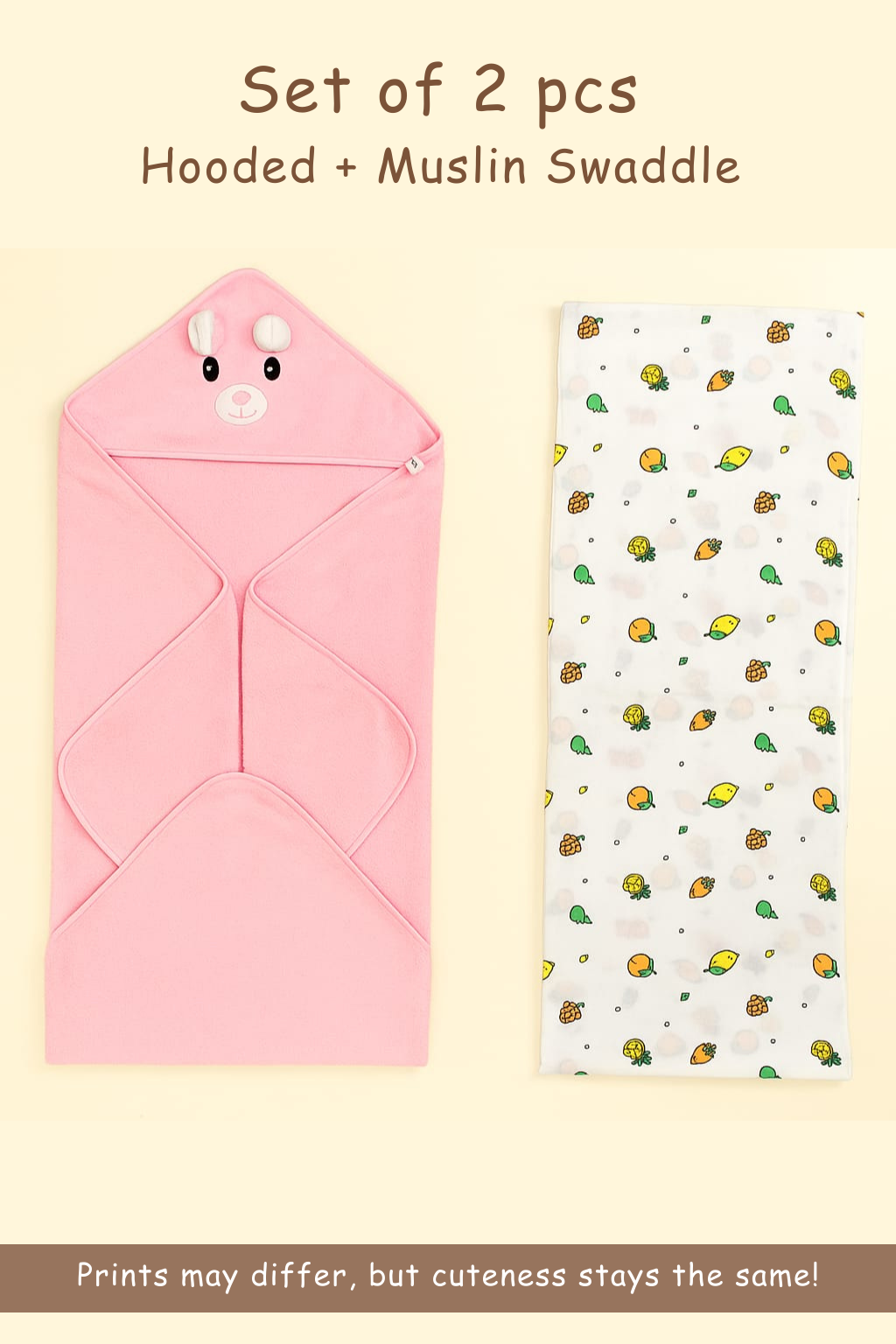 Hooded Swaddle + Muslin Swaddle Combo | Pink