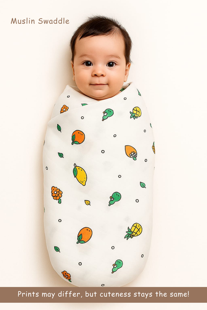 Hooded Swaddle + Muslin Swaddle Combo | Blue