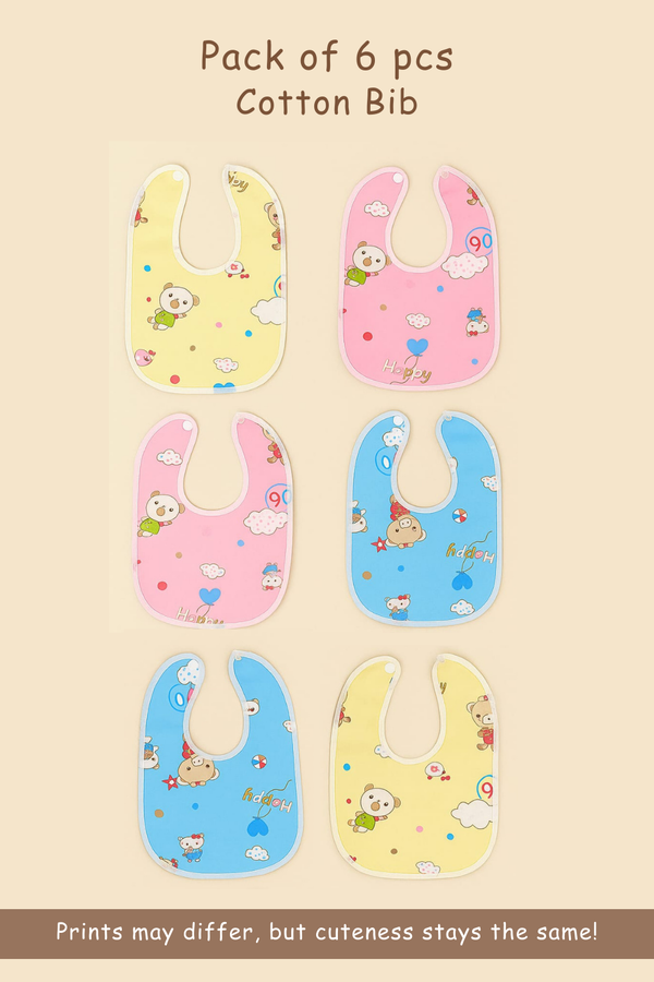 Cotton Bibs | Pack of 6